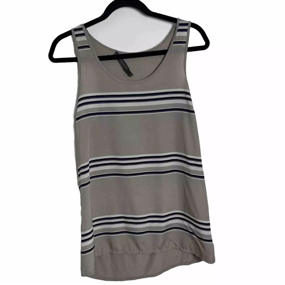 Outback Red Tank Top Mixed Media Tan Striped Size Small
